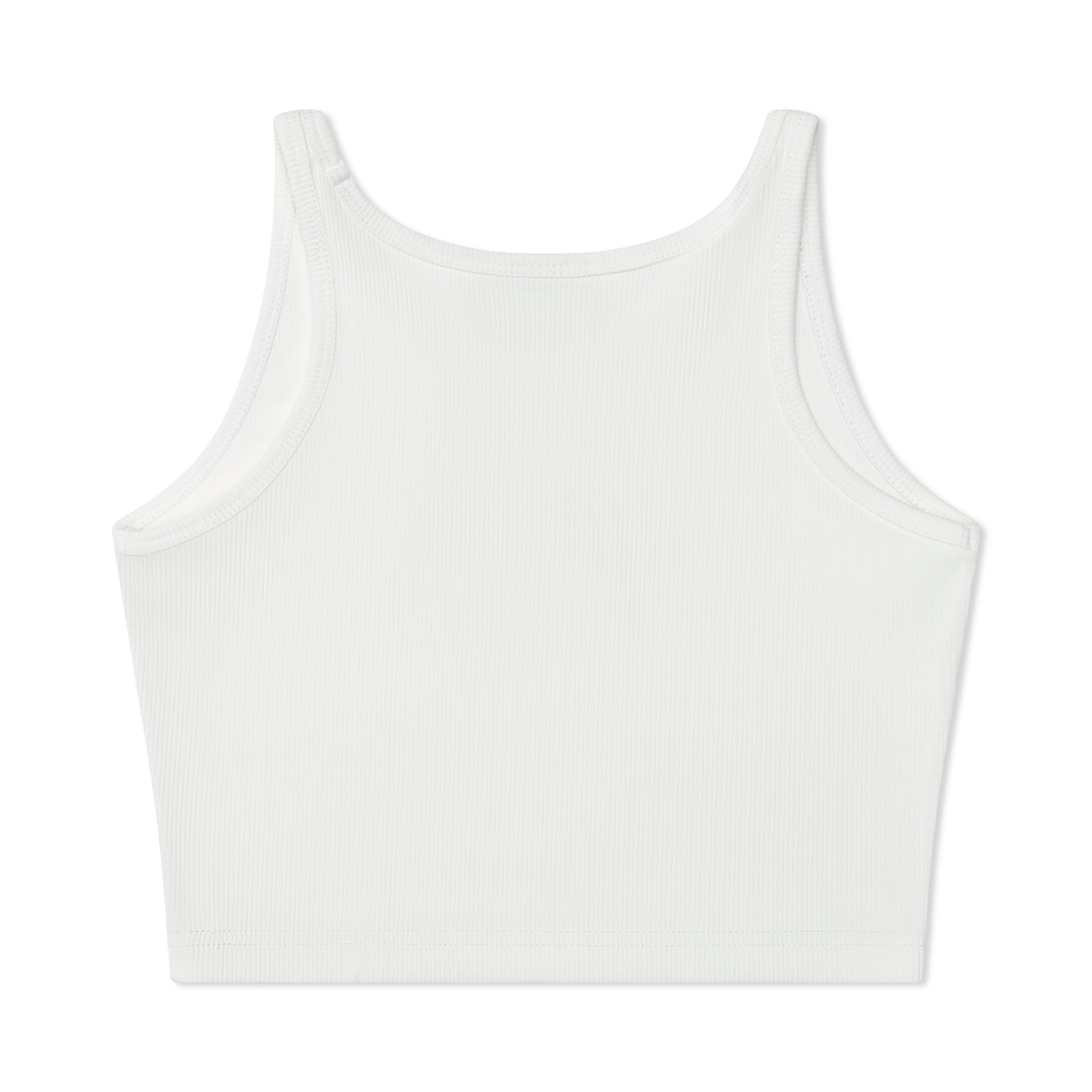 Hebe White Backless Crop Tank Top