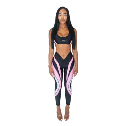 V Cut  Pink Leggings