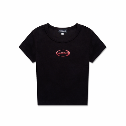 Black Baby Tee Puce Logo